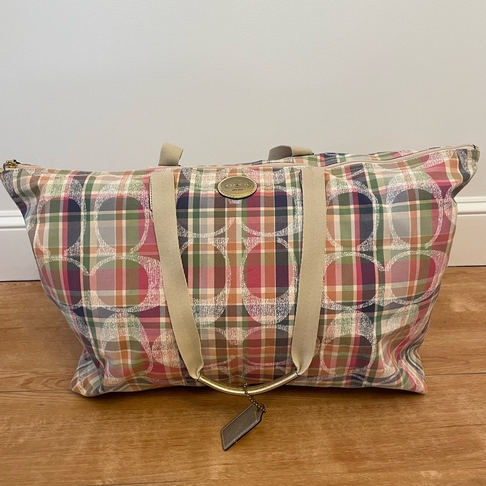 Coach cloth plaid Weekender Getaway bag